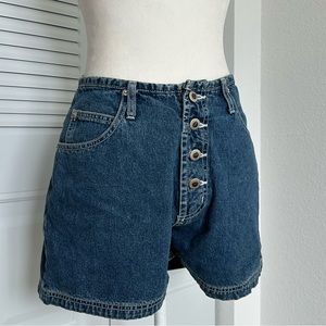 vintage button high waist denim carolina blues shorts 90s y2k high rise jeans